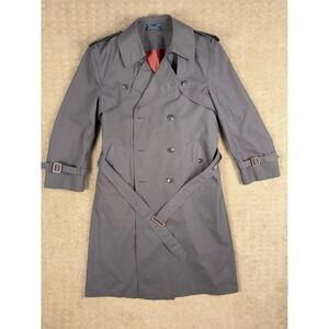 Woman's Town Craft Taupe Trench Coat Button Front with Tie SZ 38 Short #1196